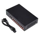 Comutador POE de 8 Portas 10/100Mbps IEEE802.3af Power Over Ethernet para Câmera IP, Telefone VoIP, Dispositivos AP, 8 Portas Preto