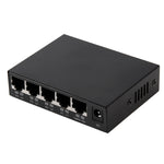 Comutador POE de 5 Portas 10/100Mbps IEEE802.3af Power Over Ethernet para Câmera IP, Telefone VoIP, Dispositivos AP, 5 Portas Preto