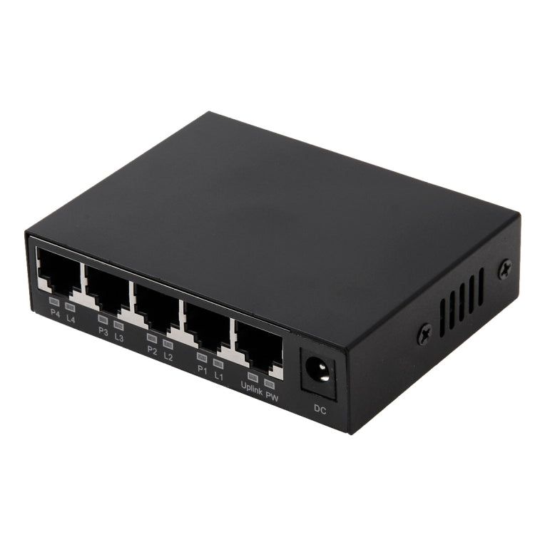 Comutador POE de 5 Portas 10/100Mbps IEEE802.3af Power Over Ethernet para Câmera IP, Telefone VoIP, Dispositivos AP, 5 Portas Preto