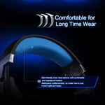 KOTION EACH G2000 Auscultadores Over-ear para Jogos com Microfone, Bass Estéreo, Luz LED para PC Gamer, Comprimento do Cabo: Cerca de 2.2m (Branco + Vermelho), G2000