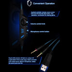 KOTION EACH G2000 Auscultadores Over-ear para Jogos com Microfone, Bass Estéreo, Luz LED para PC Gamer, Comprimento do Cabo: Cerca de 2.2m (Branco + Vermelho), G2000