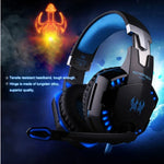 KOTION EACH G2000 Auscultadores Over-ear para Jogos com Microfone, Bass Estéreo, Luz LED para PC Gamer, Comprimento do Cabo: Cerca de 2.2m (Branco + Vermelho), G2000