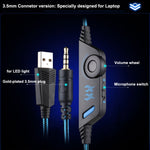 KOTION EACH G9000 Auscultadores para Jogos com Microfone de 3.5mm, Luz LED para Portátil / Tablet / Telemóveis, Comprimento do Cabo: Cerca de 2.2m, G9000