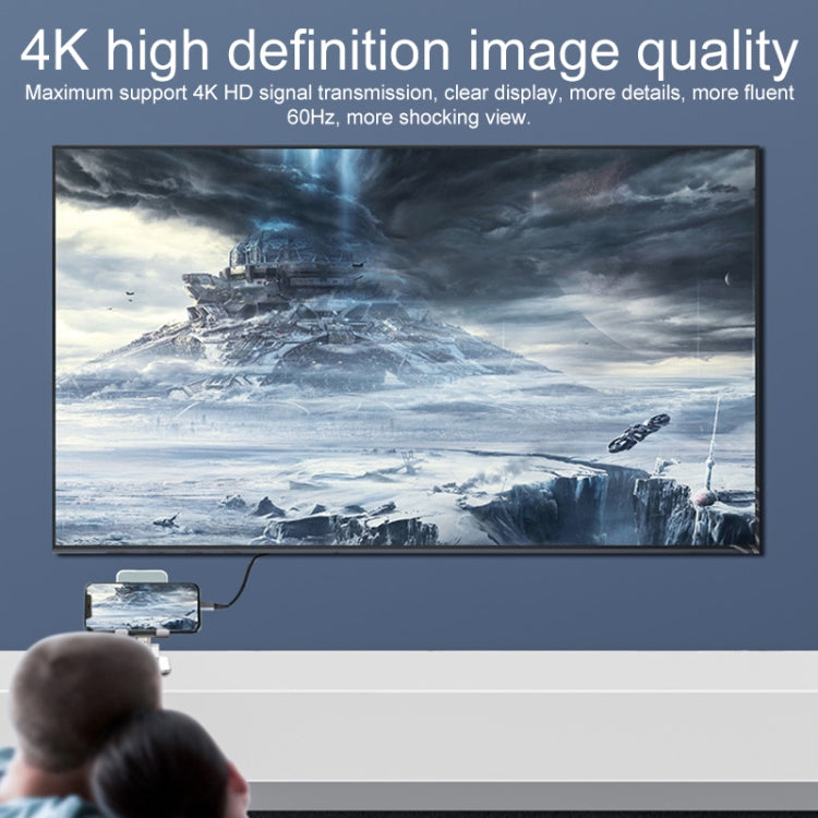 Adaptador 2 em 1 HDMI Macho 4K 60Hz para USB-C / Tipo-C de Carregamento + USB-C / Tipo-C Fêmea, HDMI