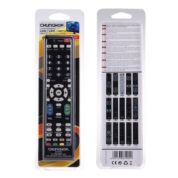 Comando Universal CHUNGHOP E-S915 para SHARP LED TV / LCD TV / HDTV / 3DTV, para TV SHARP