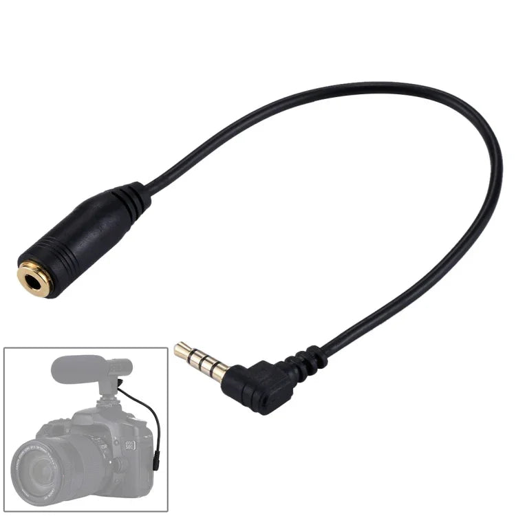Cabo de Extensão de Áudio 20cm Jack 3,5mm Macho para Fêmea para Microfone de Auscultadores, 3,5mm Macho para Fêmea (Preto)