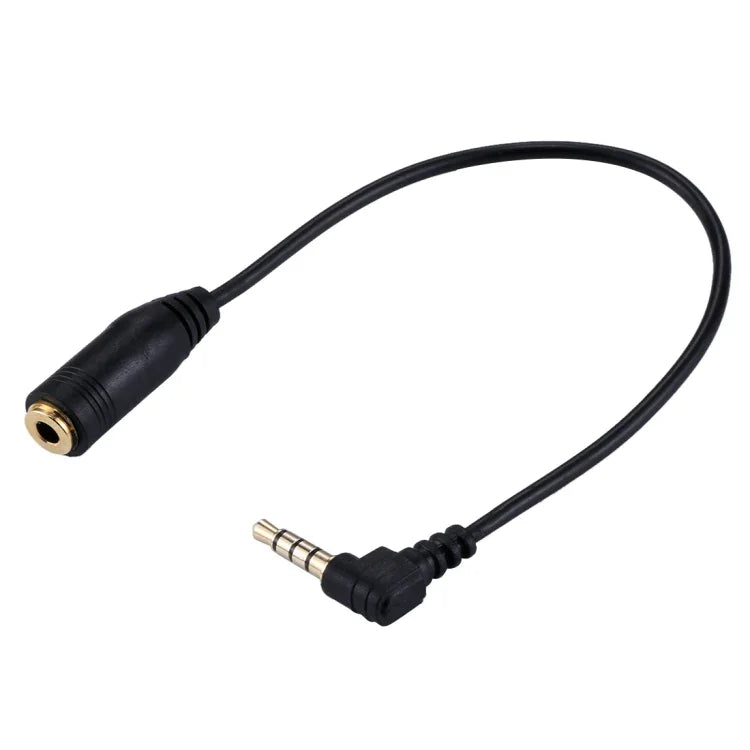 Cabo de Extensão de Áudio 20cm Jack 3,5mm Macho para Fêmea para Microfone de Auscultadores, 3,5mm Macho para Fêmea (Preto)