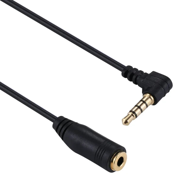 Cabo de Extensão de Áudio 20cm Jack 3,5mm Macho para Fêmea para Microfone de Auscultadores, 3,5mm Macho para Fêmea (Preto)