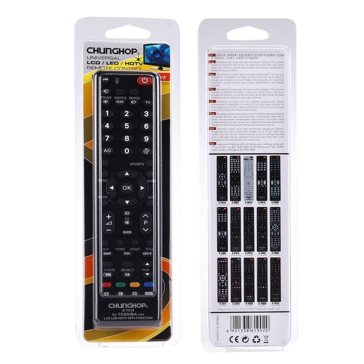 Comando Universal CHUNGHOP E-T919 para TOSHIBA LED TV / LCD TV / HDTV / 3DTV, para TV TOSHIBA