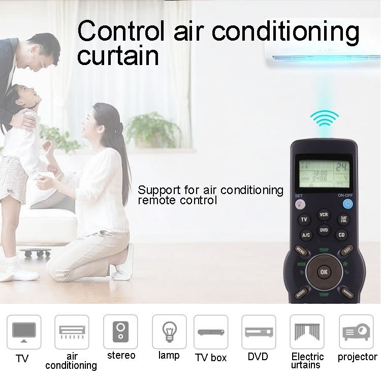 Comando Universal LCD CHUNGHOP RM-L991 com Função de Aprendizagem para TV VCR SAT CBL DVD CD A/C, RM-L991