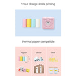 Impressora Térmica Portátil de Bolso Sem Tinta Peripage A6 Bluetooth, A6 Rosa, A6 Azul, A6 Branco