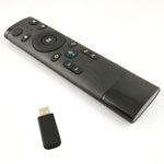 Comando Remoto Air Mouse Q5 2.4G RF 3D com Versão Universal de Voz e Design Escovado