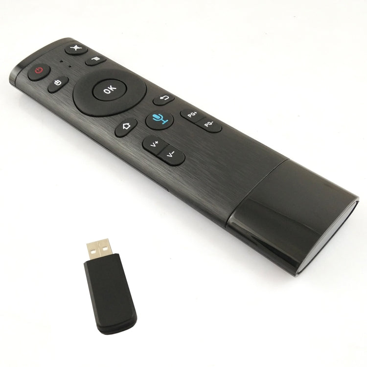 Comando Remoto Air Mouse Q5 2.4G RF 3D com Versão Universal de Voz e Design Escovado