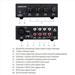 LINEPAUDIO B895 Misturador de Microfone Estéreo de Cinco Canais com Monitorização por Auscultadores