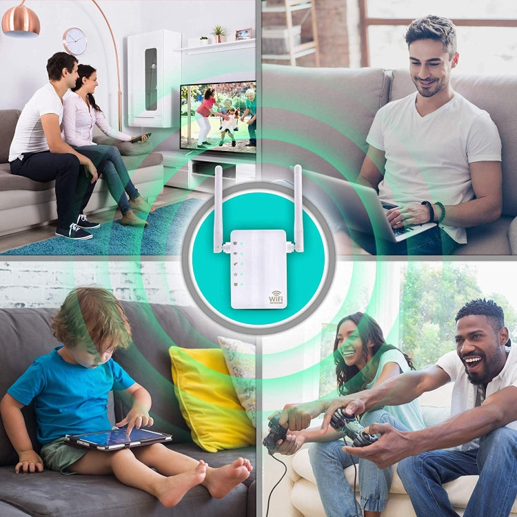 Extensor de Alcance Wireless-N 300Mbps Repetidor WiFi Amplificador de Sinal com 2 Antenas Externas, Ficha UE, 2 Antenas Externas (Branco), 2 Antenas Externas (Preto)