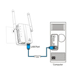 Extensor de Alcance Wireless-N 300Mbps Repetidor WiFi Amplificador de Sinal com 2 Antenas Externas, Ficha UE, 2 Antenas Externas (Branco), 2 Antenas Externas (Preto)