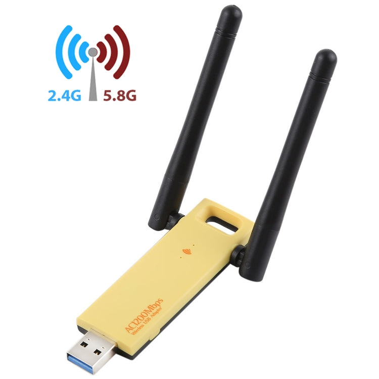 Adaptador WiFi USB 3.0 Banda Dupla AC1200Mbps 2.4GHz & 5GHz com 2 Antenas Externas, AC1200Mbps USB 3.0