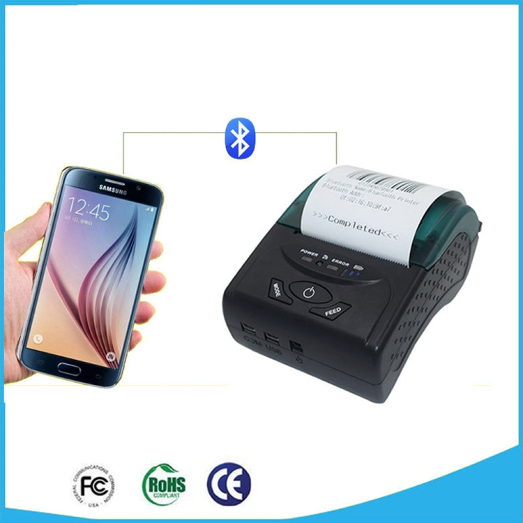 Impressora Térmica Portátil POS-5807 com Porta USB e Bluetooth, Largura Máxima do Papel Térmico Suportado: 57x50mm