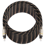 Cabo de áudio digital ótico Toslink macho para macho, linha de rede trançada com cabeça metálica banhada a ouro, 15m OD6.0mm, comprimento: 15m