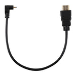 Cabo adaptador HDMI macho 4K de 30cm para Micro HDMI macho com ângulo invertido, conector banhado a ouro, 30cm invertido