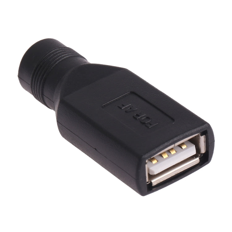 Adaptador conector USB fêmea para ficha fêmea 5.5 x 2.1mm, USB fêmea para 5.5 x 2.1mm