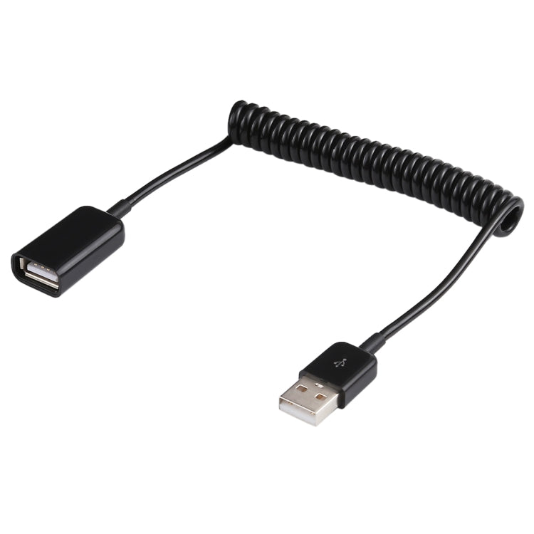 Cabo USB-A Macho para USB-A Fêmea com Mola Enrolada de 1m, AM para AF, Comprimento: 1,0m
