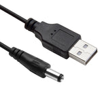 Cabo Espiralado de Energia USB para DC 5.5mm, AM para DC 5.5mm, Comprimento: 1.5m