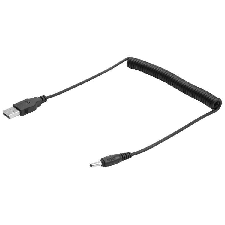 Cabo Espiralado de Energia USB para DC 3.5mm, AM para DC 3.5mm, Comprimento: 1.5m