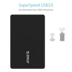Caixa de Armazenamento para Disco Rígido Externo USB3.0 ORICO 2588US3 para HDD / SSD SATA 2.5 polegadas 9.5mm para Portátil PC