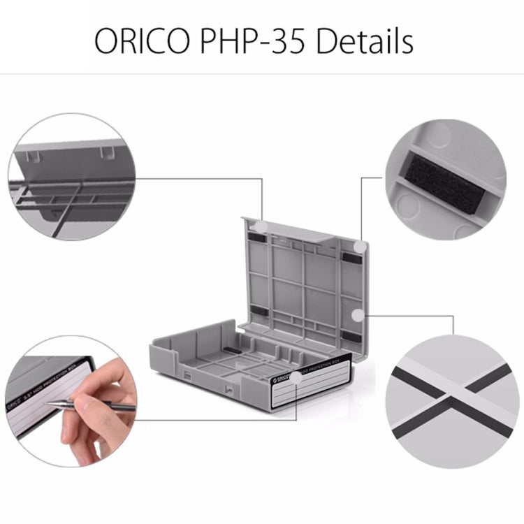 ORICO PHP-35 Caixa para Disco Rígido SATA de 3,5 polegadas Capa Protetora para Disco Rígido