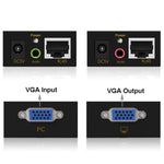 Extensor VGA e Áudio 1920x1440 HD 100m Cabo de Rede Cat5e / 6-568B Transmissor Receptor Adaptador, Distância de Transmissão: 100m