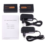 Extensor VGA e Áudio 1920x1440 HD 100m Cabo de Rede Cat5e / 6-568B Transmissor Receptor Adaptador, Distância de Transmissão: 100m