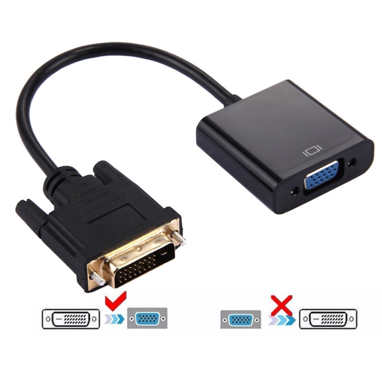 Adaptador Conversor DVI-D 24+1 Pinos Macho para VGA 15 Pinos HDTV, DVI-D 24+1 Pinos