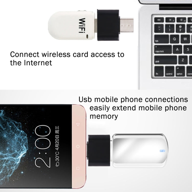 Adaptador de Transmissão e Carregamento de Dados OTG de Plástico USB-C / Type-C Macho para USB 2.0 Fêmea
