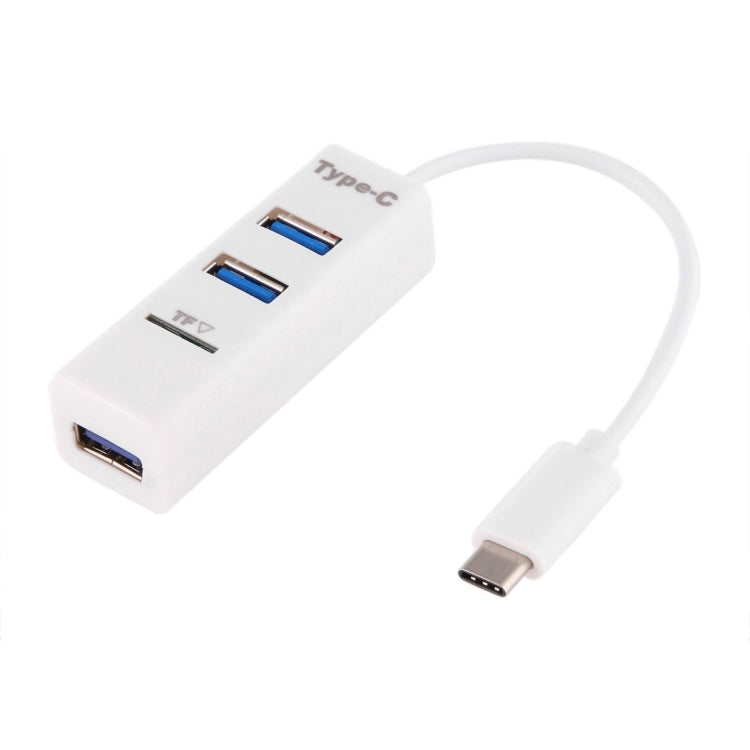 Hub COMBO 2 em 1 USB 3.1 USB-C / Tipo-C para USB 2.0 com 3 Portas + Leitor de Cartão TF, 3 Portas USB + Cartão TF