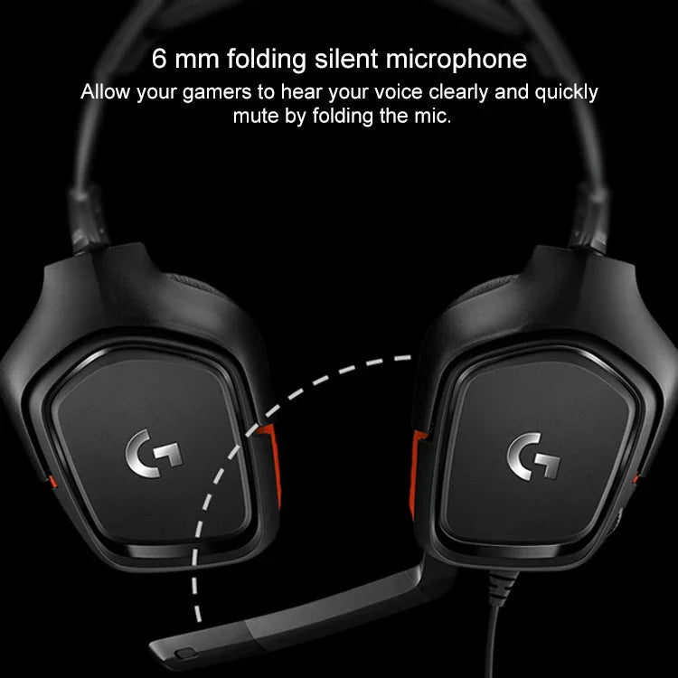 Logitech G331 Auscultadores Dobráveis para Jogos com Som Surround Dolby 7.1 Estéreo e Redução de Ruído, G331