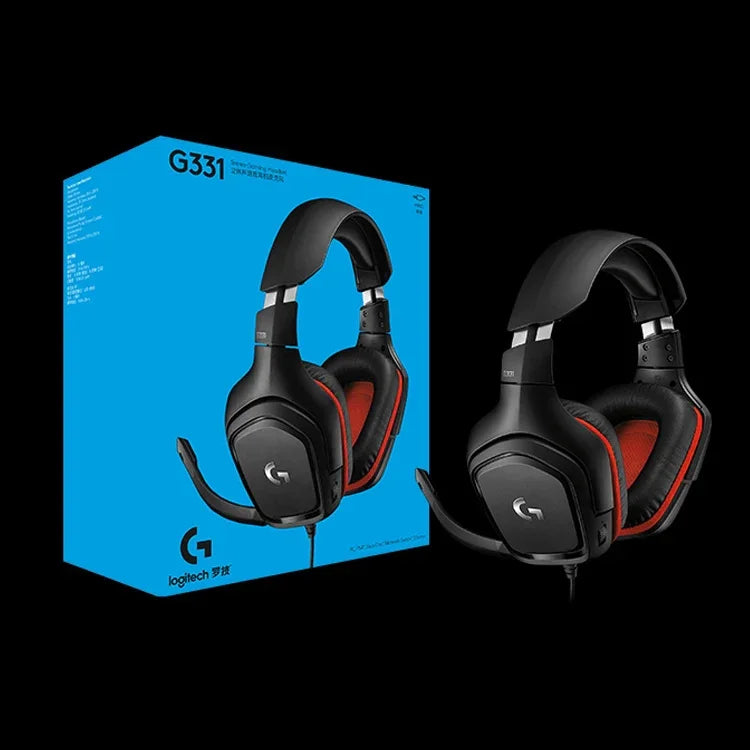 Logitech G331 Auscultadores Dobráveis para Jogos com Som Surround Dolby 7.1 Estéreo e Redução de Ruído, G331