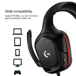 Logitech G331 Auscultadores Dobráveis para Jogos com Som Surround Dolby 7.1 Estéreo e Redução de Ruído, G331