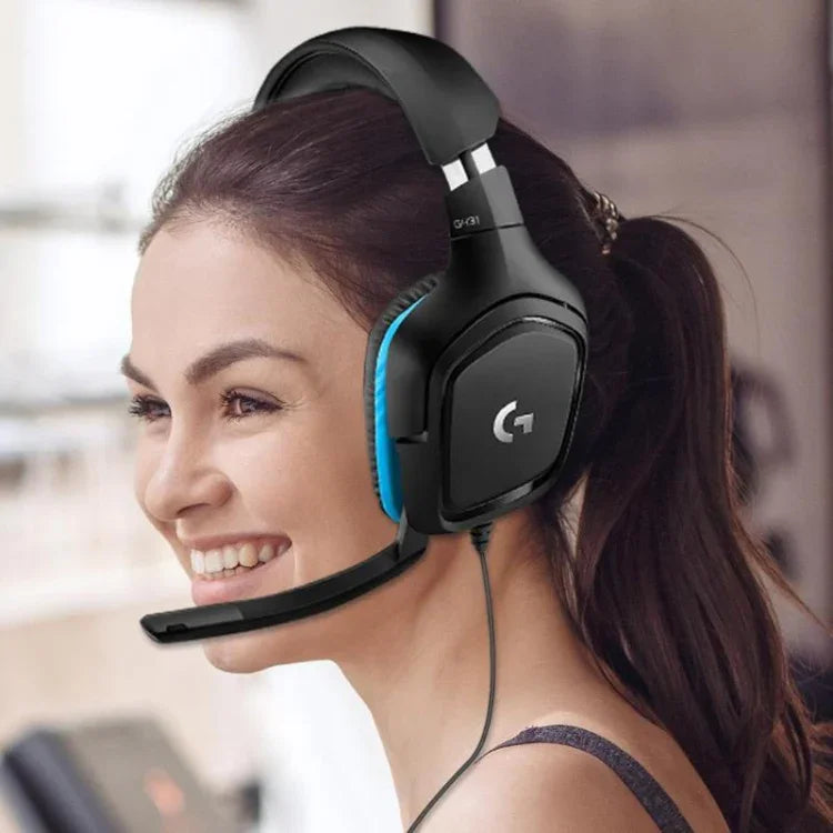 Logitech G431 Auscultadores Dobráveis para Jogos com Som Surround Dolby 7.1 Estéreo e Redução de Ruído, G431
