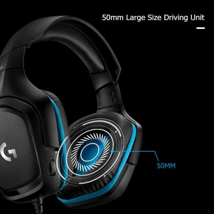 Logitech G431 Auscultadores Dobráveis para Jogos com Som Surround Dolby 7.1 Estéreo e Redução de Ruído, G431