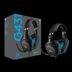 Logitech G431 Auscultadores Dobráveis para Jogos com Som Surround Dolby 7.1 Estéreo e Redução de Ruído, G431