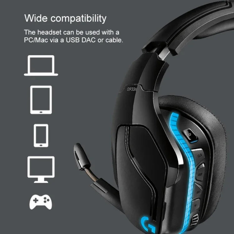 Logitech G933S Auscultadores para Jogos Sem Fios e Com Fios Modo Duplo com Som Estéreo Dolby 7.1 e Redução de Ruído, G933S