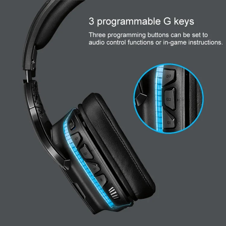 Logitech G933S Auscultadores para Jogos Sem Fios e Com Fios Modo Duplo com Som Estéreo Dolby 7.1 e Redução de Ruído, G933S