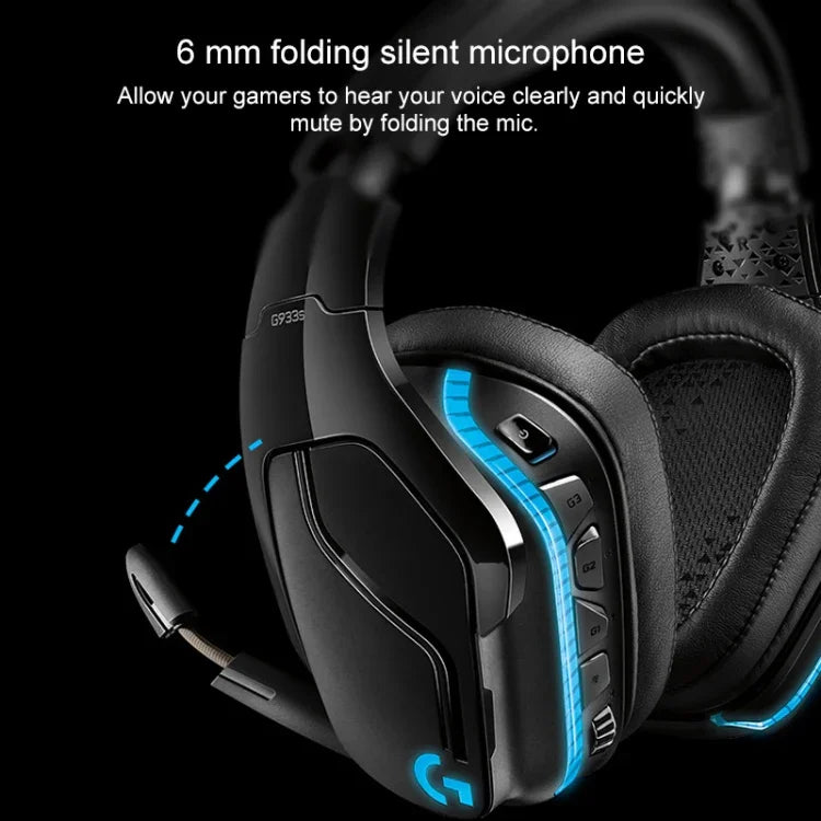 Logitech G933S Auscultadores para Jogos Sem Fios e Com Fios Modo Duplo com Som Estéreo Dolby 7.1 e Redução de Ruído, G933S