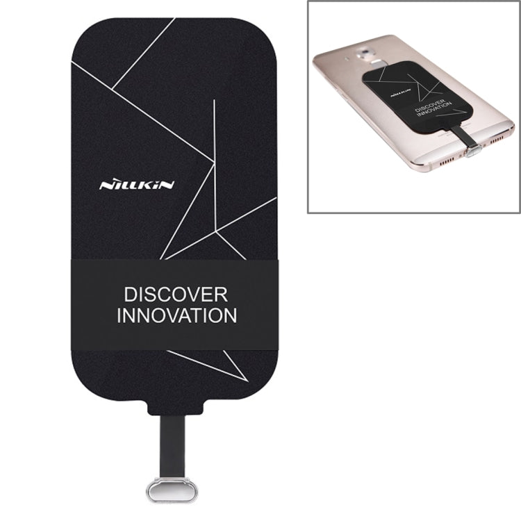 Receptor de Carregamento Sem Fios Padrão QI NILLKIN Magic Tag com Porta USB-C / Tipo-C, MT-WR NK-TYPE C
