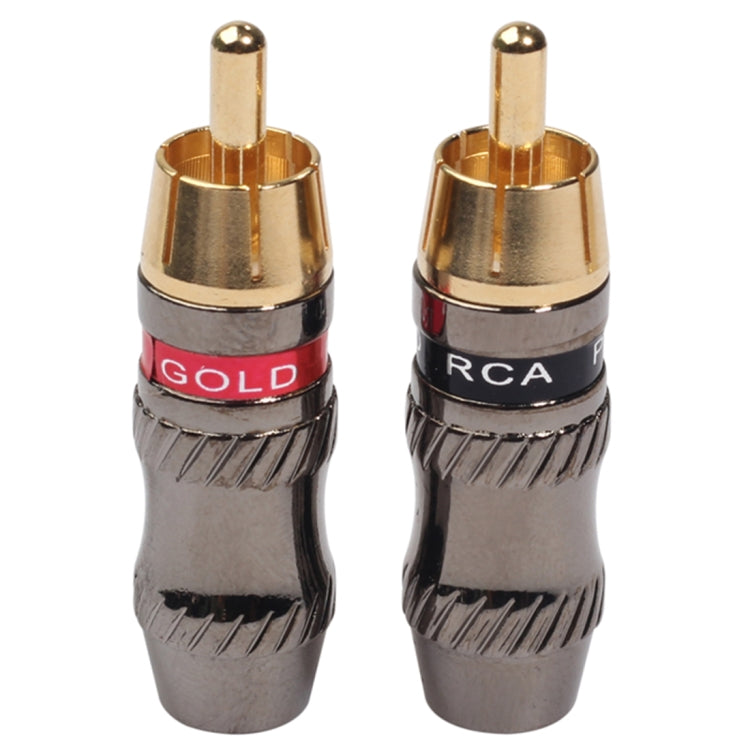 REXLIS TR026 2 Peças Plug RCA Macho Jack de Áudio Dourado para Cabo de Áudio e Vídeo DIY, RCA Macho