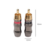 REXLIS TR026 2 Peças Plug RCA Macho Jack de Áudio Dourado para Cabo de Áudio e Vídeo DIY, RCA Macho