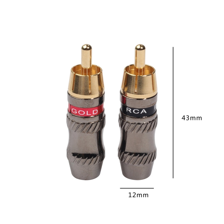 REXLIS TR026 2 Peças Plug RCA Macho Jack de Áudio Dourado para Cabo de Áudio e Vídeo DIY, RCA Macho