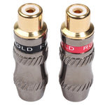 REXLIS TR026-1 2 Peças Plug RCA Fêmea Jack de Áudio Dourado para Cabo de Áudio e Vídeo DIY, RCA Fêmea
