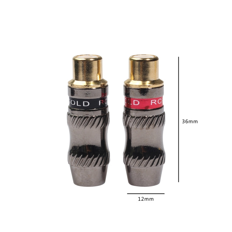 REXLIS TR026-1 2 Peças Plug RCA Fêmea Jack de Áudio Dourado para Cabo de Áudio e Vídeo DIY, RCA Fêmea